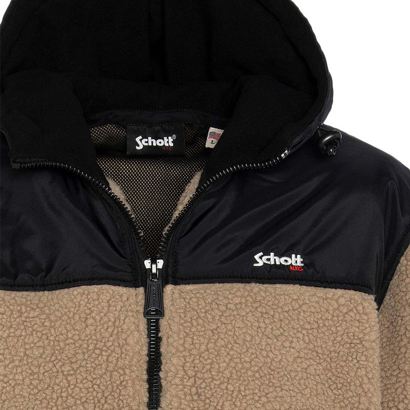 Sweat à capuche Schott ZIPPE SHERPA POLAIRE SWWARD2