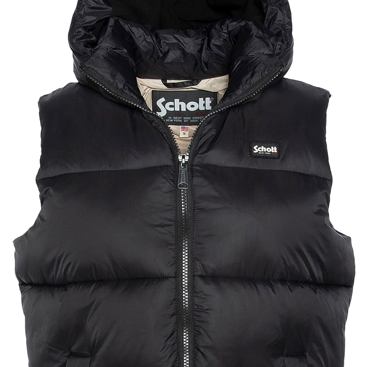 Doudoune à capuche sans manches Schott EXTRA LONGUE