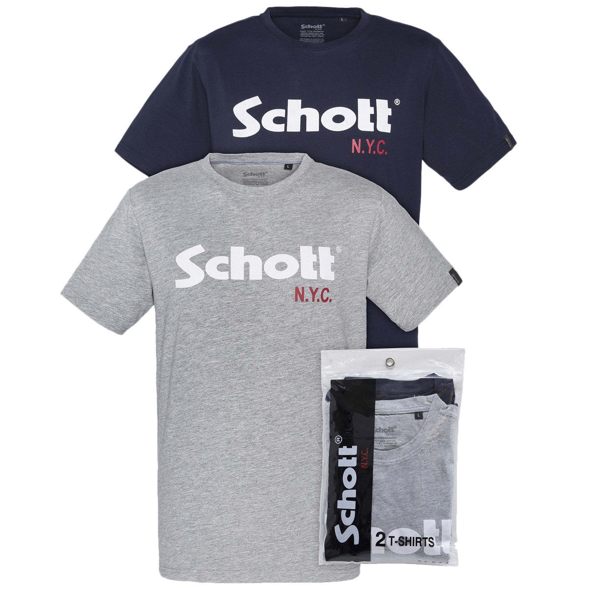 Pack de 2 tee-shirt Schott ras du cou