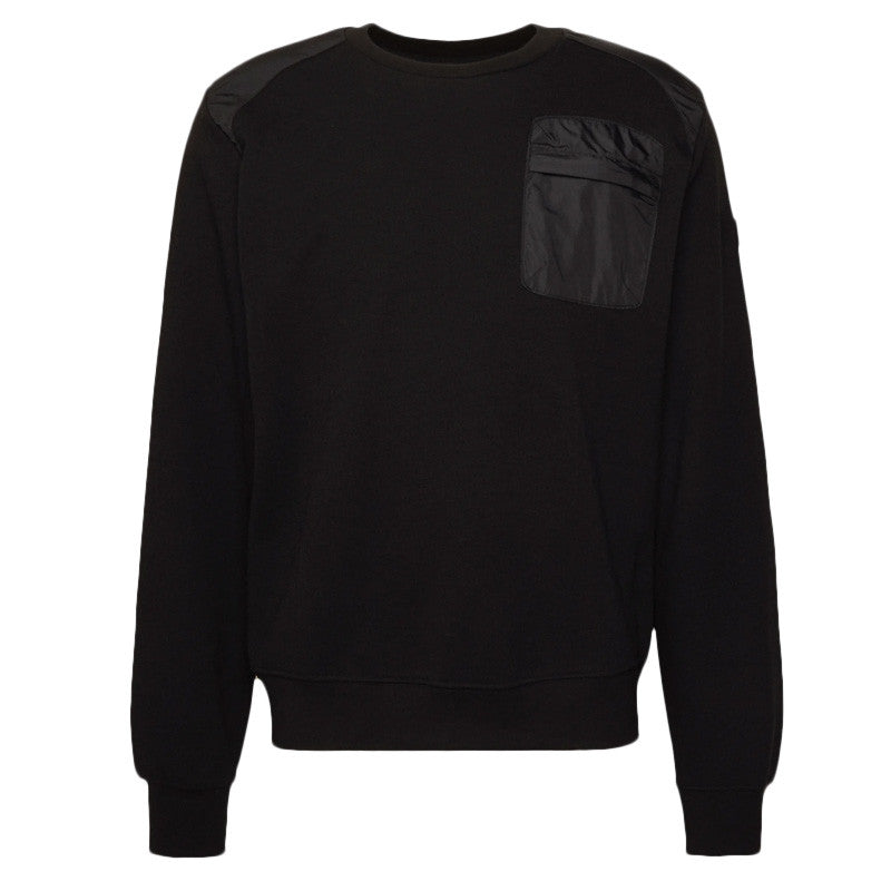 Sweat Schott COL ROND EMPIECEMENT REDSILVERE