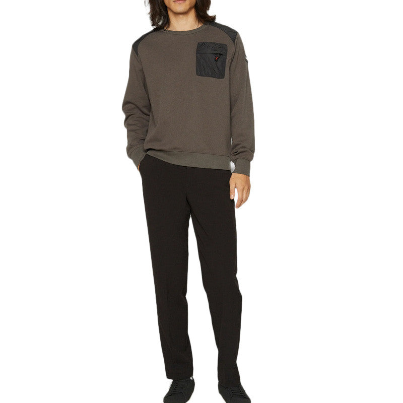 Sweat Schott COL ROND EMPIECEMENT REDSILVERE