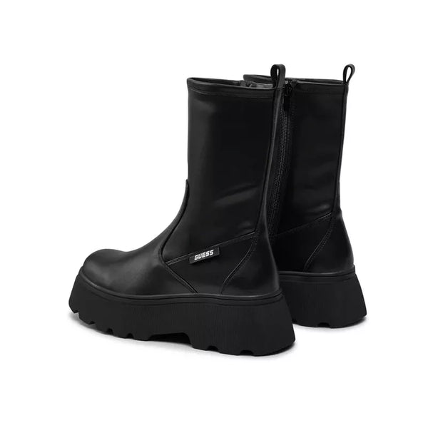 Bottes Guess Femme Noires Matelassées Avec Fourrure - Taille 35, Occasion Portées 2 Fois, Très Bon état