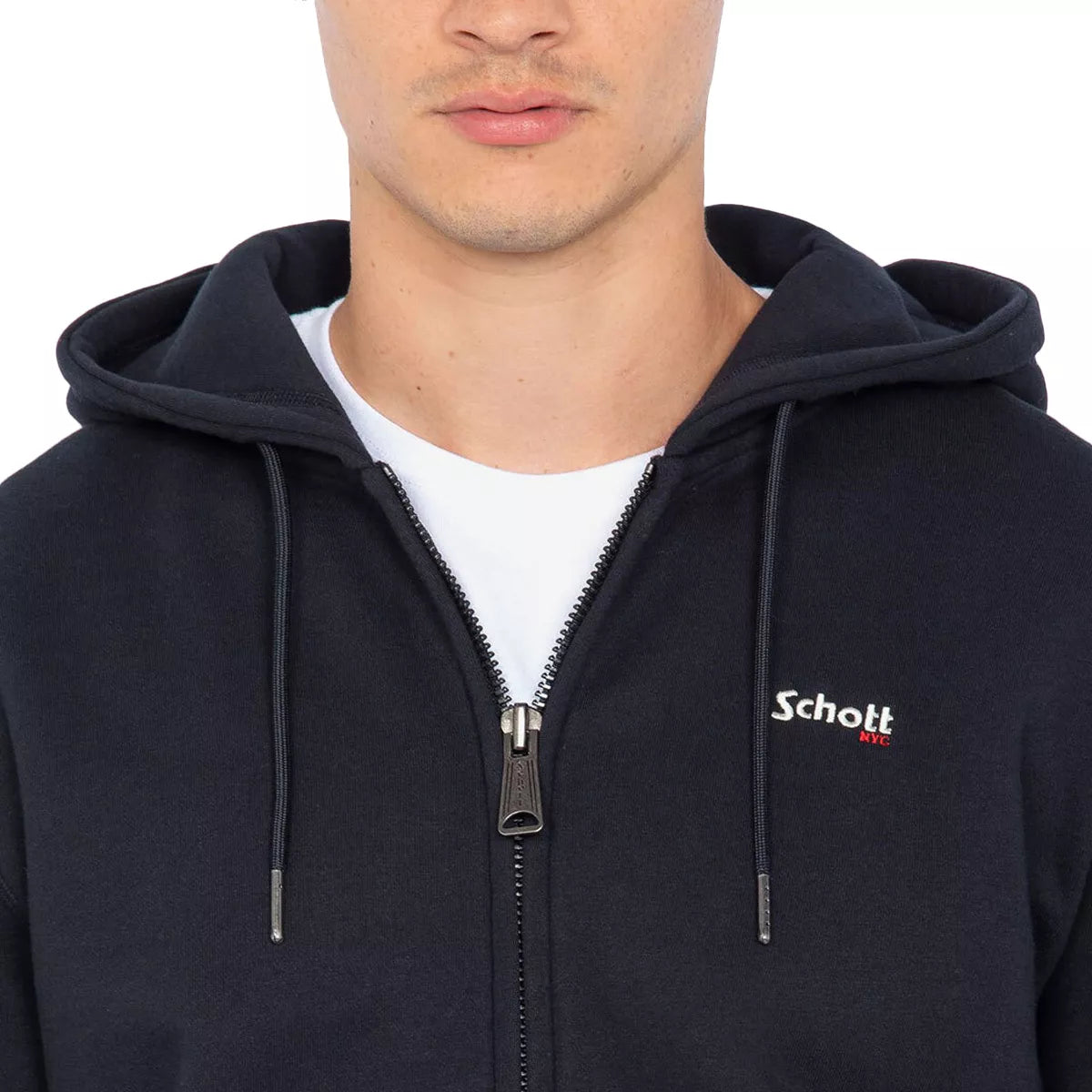 Sweatshirt à capuche zippé Schott AVEC BRODERIE