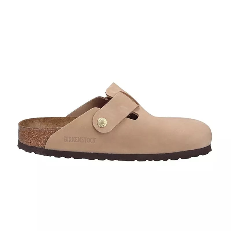 Chausson mule Birkenstock BOSTON BIG BUCKLE NUBUCK étroite