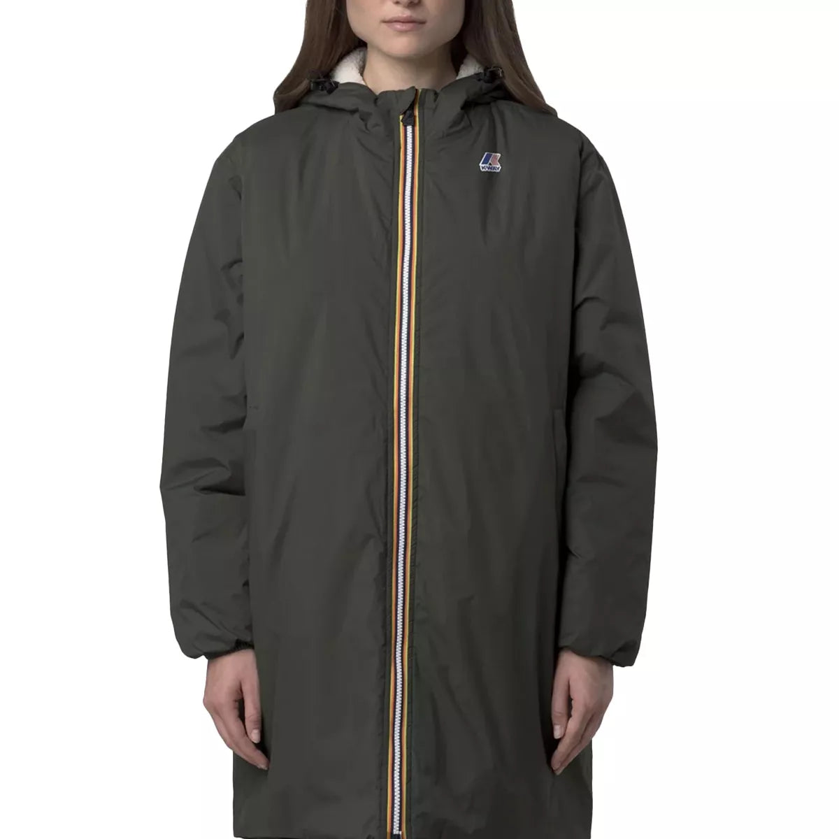 Parka Longue à Capuche Double Sherpa K-Way LE VRAI 4.0 EIFFEL EAST ORSETTO