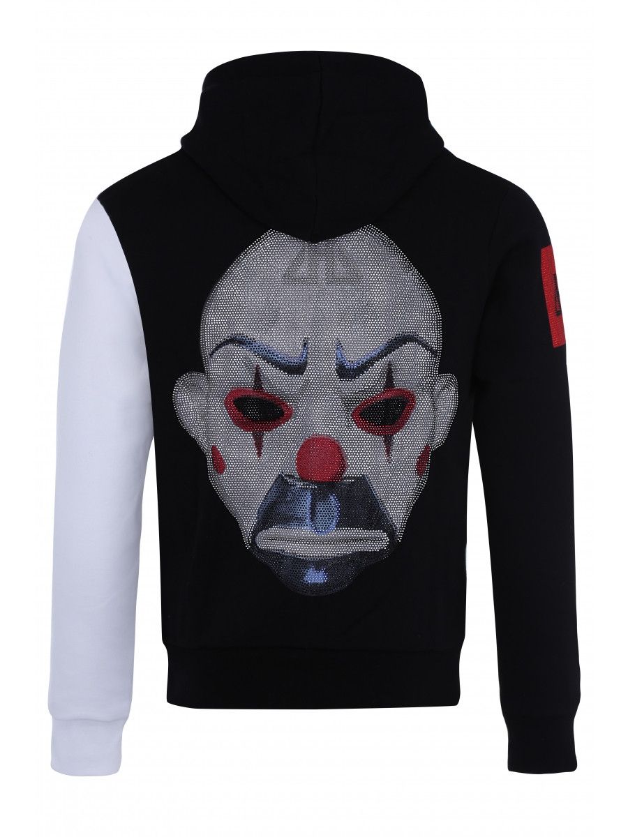 Sweats Horspist SWEAT CAP ZIP PO STRASS - Ref. ADLER-M300-BLK-WHITE