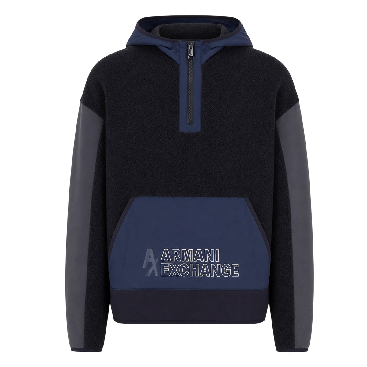 Sudadera con capucha de polar con bloques de color de Armani Exchange