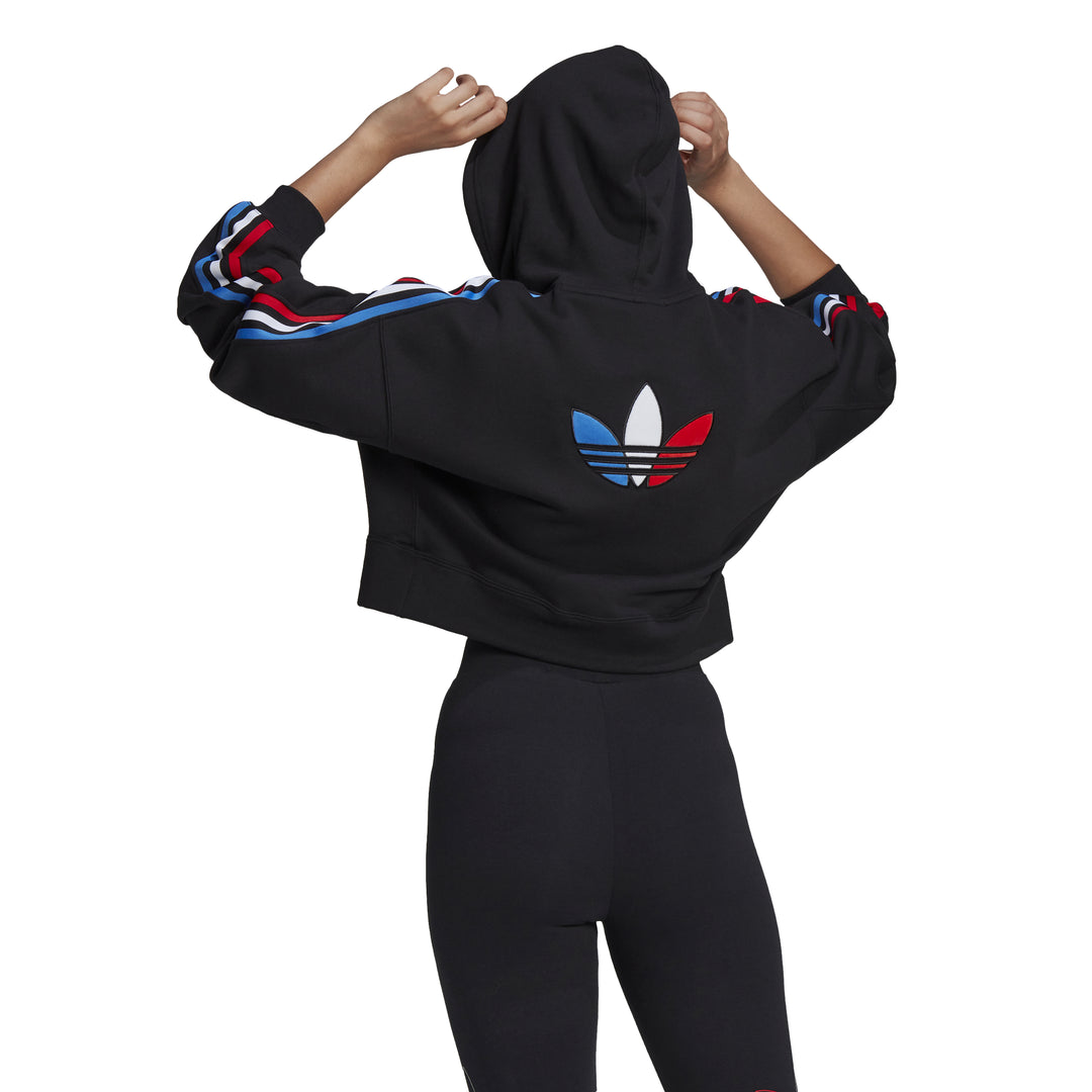 Sweat à capuche adidas Originals ADICOLOR TRICOLOR CROP
