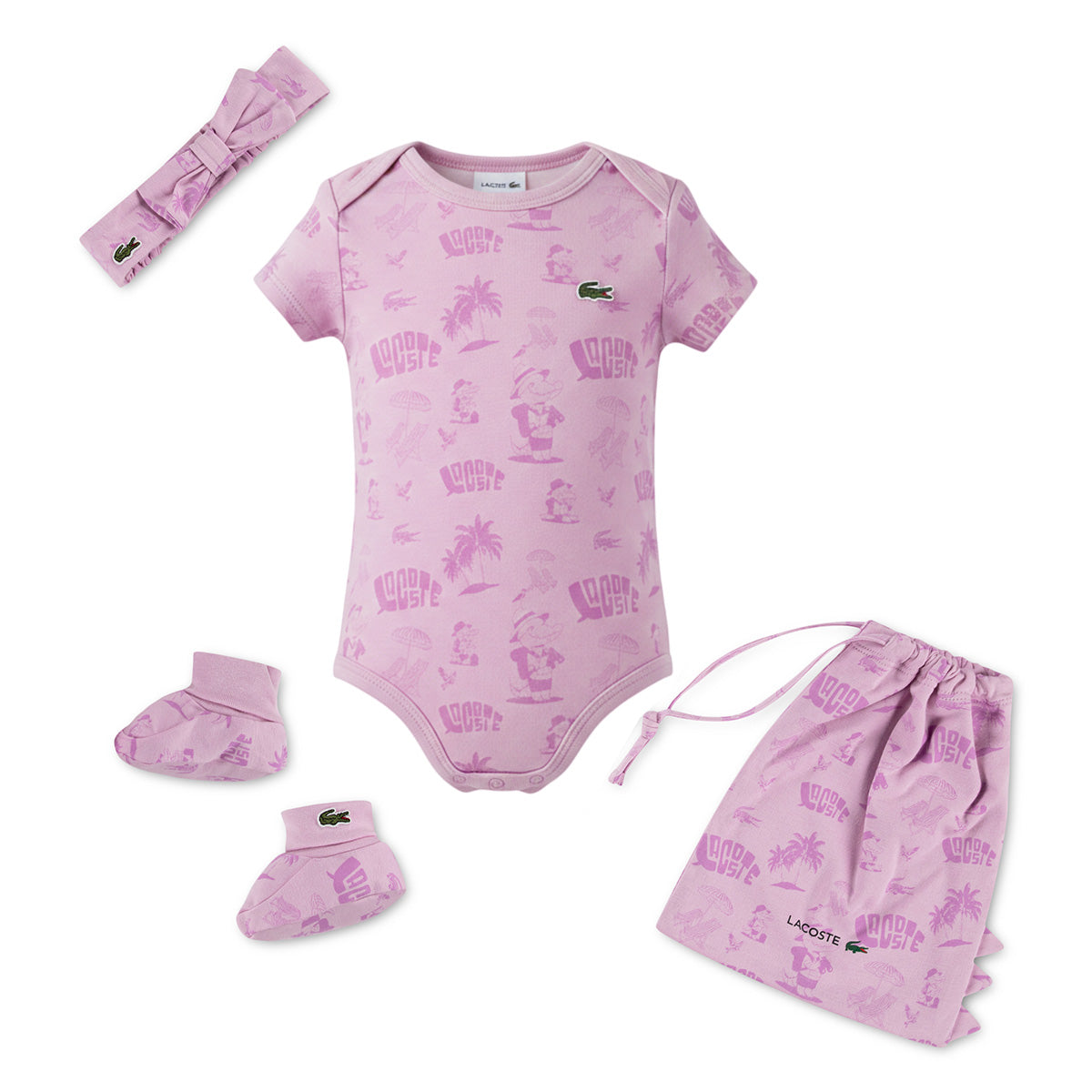 Set Body + Chaussettes + Bandeau + Todbag Lacoste Bébé