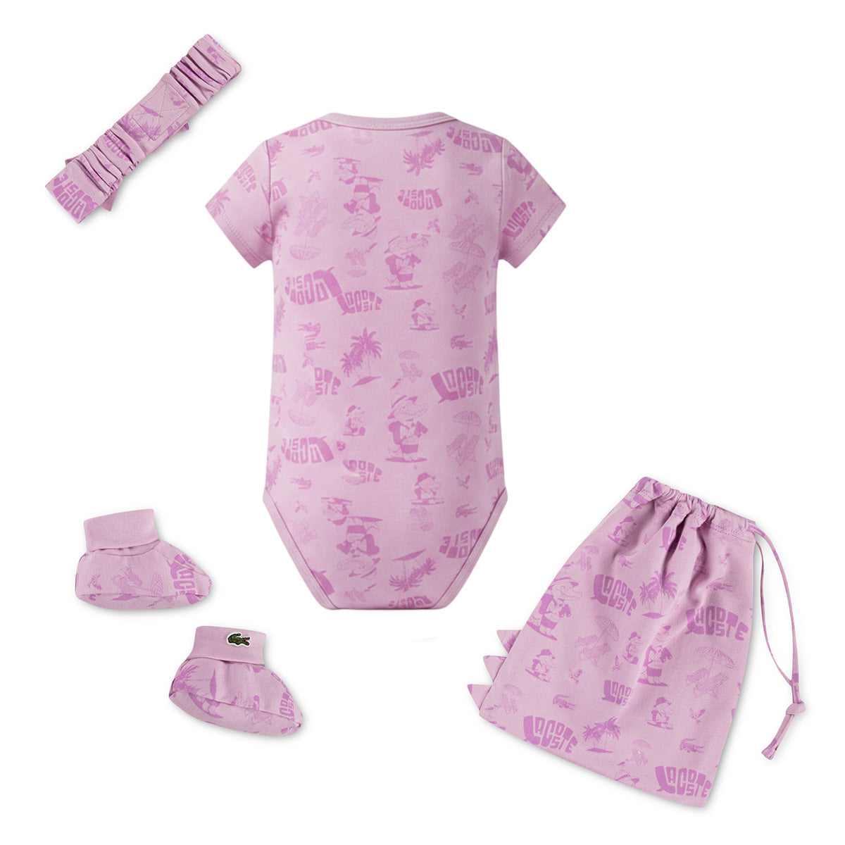 Set Body + Chaussettes + Bandeau + Todbag Lacoste Bébé