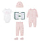 Coffret 5 pièces bonnet+chaussons+legging+body+pyjama Lacoste Bébé