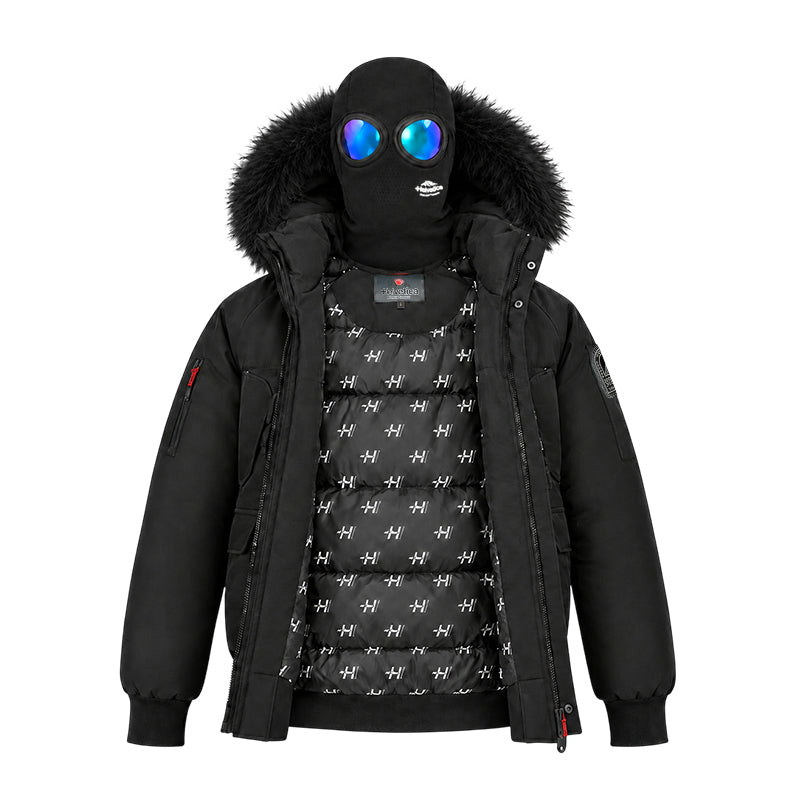 PEGA ONE Blouson capuche Homme Helvetica fourrure amovible + cagoule lunette intégrée