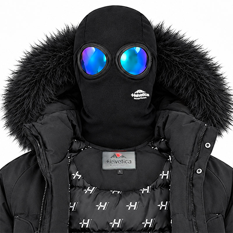 PEGA ONE Blouson capuche Homme Helvetica fourrure amovible + cagoule lunette intégrée