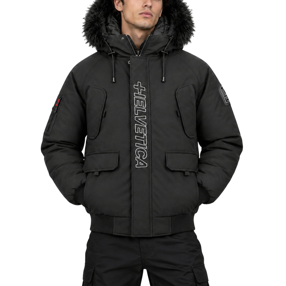 PEGA ONE Blouson capuche Homme Helvetica fourrure amovible + cagoule lunette intégrée